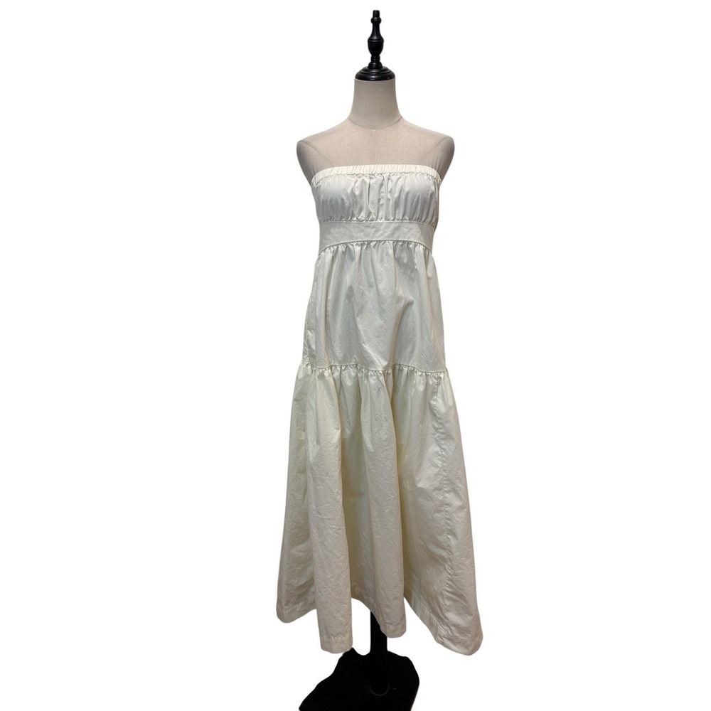 Urban Outfitters Ivory‎ Tired Midi Dress Sz M Minimalist Resort Vacation
